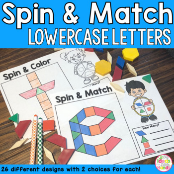 Preview of Pattern Blocks Mat Lowercase Letters Math Center