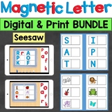 Alphabet Magnetic Letters Centers Print & Digital Seesaw Bundle
