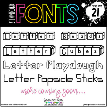 Preview of Alphabet Manipulative Fonts for Literacy Centers - Stanford Font Bundle 21