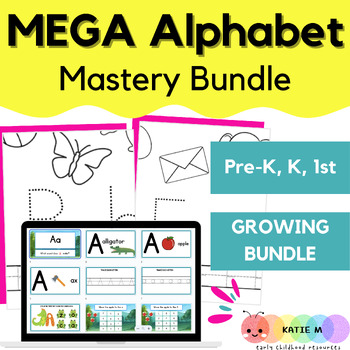 Preview of Alphabet Mastery GROWING Bundle Digital Lessons Printables/Google Slides/Nearpod