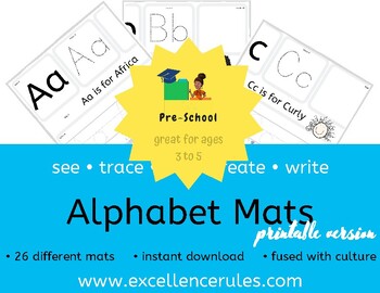 Preview of Alphabet Mat Bundle | Diversity version