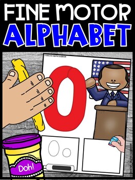 Preview of Alphabet Mat President's Day | Alphabet Play Dough Stampers | President's Day