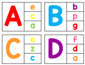 Alphabet Match Cards by E Steel | Teachers Pay Teachers