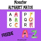 Alphabet Match Cards Monsters Freebie