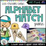 Victorian Modern Cursive Alphabet Match Game (Ice Cream Cones)