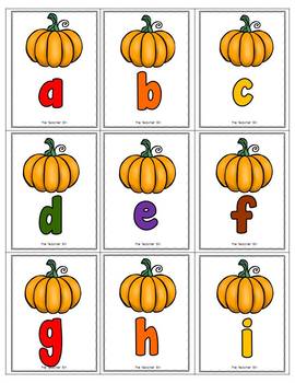 Alphabet Game Recognition & Match Autumn by The Teacher Bin | TpT