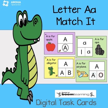 Alphabet Match It: Letter Aa - BOOM Task Cards/Digital Distance Learning