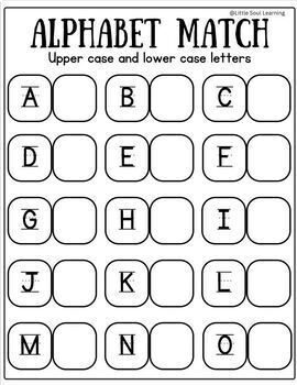 Alphabet Match / Lower and Upper Case Letter Recognition / Independent ...