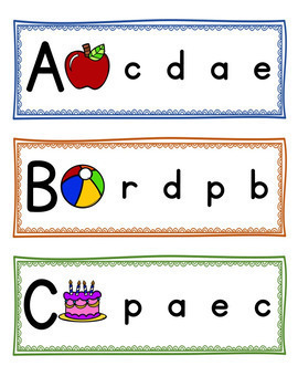 alphabet match strips by fun hands on learning tpt