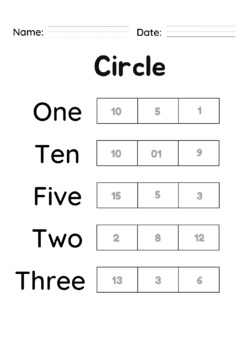 Preview of Circle Numbers
