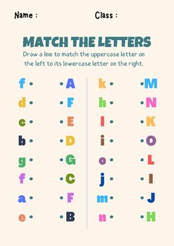 Preview of Alphabet Matching Activity, Match the letters ,A-Z pdf 55 sheets