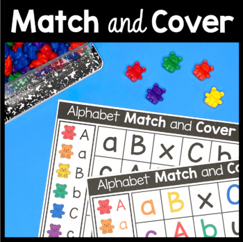 Preview of Alphabet Matching Game - Literacy Center - Worksheets - Letter Names Fine Motor