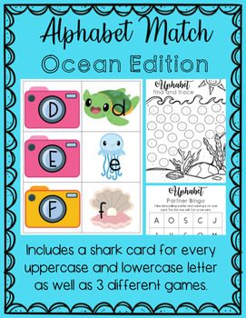 Alphabet Matching Game - Under the Sea Theme by KinderFree | TpT