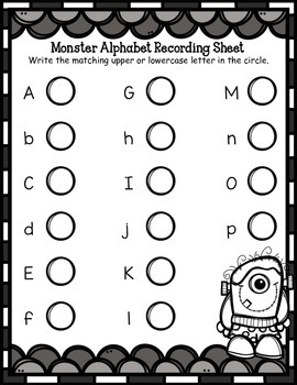 Alphabet Matching October and Halloween Center by Miss Mack's Kindergarten