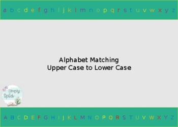 Preview of Alphabet Matching - Upper Case to Lower Case