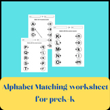Alphabet Matching worksheet for prek-k,1st