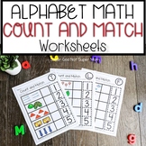 Preschool Math Worksheets Counting 1-5 with the Alphabet