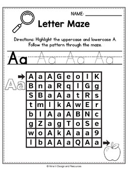 Handwriting Practice With Letter Formation, Letter Recognition Worksheets