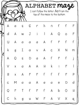 1 alphabet games year The Letter Recognition by Maze: Lettered Alphabet Activity