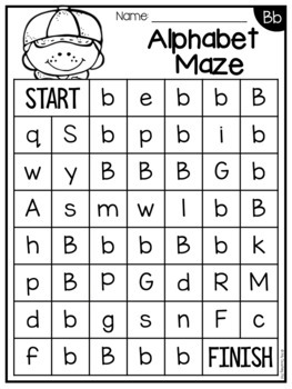 alphabet maze worksheets letter recognition by my