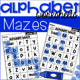 Alphabet Maze Worksheets - Letter Recognition Practice Pages