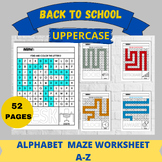 Alphabet Maze puzzle A-Z | Worksheets  back to school +50 PAGES