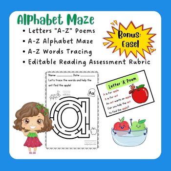 Preview of Alphabet Maze with A-Z Poem