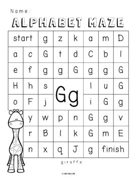 Alphabet Mazes - Animal Theme by Little Ones And Me | TpT