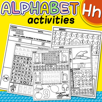Preview of Alphabet Mazes, Letter H Recognition, Beginning Sounds, Letter Tracing & Writing