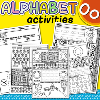 Preview of Alphabet Mazes, Letter O Recognition, Beginning Sounds, Letter Tracing & Writing