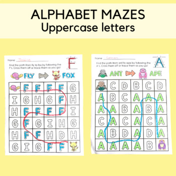 Alphabet Mazes for Uppercase Letters by Liz's Early Learning Spot