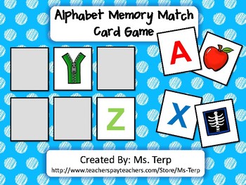Preview of Alphabet Memory Match Card Game