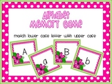 Alphabet Memory Matching Game Cards Upper Case Letters wit