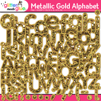 gold metallic letters clipart