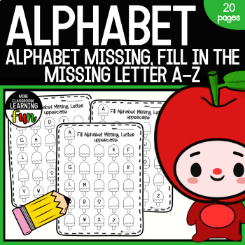 Preview of Alphabet Missing, Fill in the Missing Letter A-Z