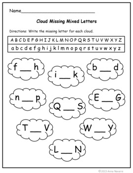 alphabet missing letter printables by anna navarre tpt