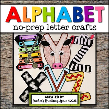 Alphabet No-Prep Letter Crafts --- Uppercase & Lowercase Letters INCLUDED!