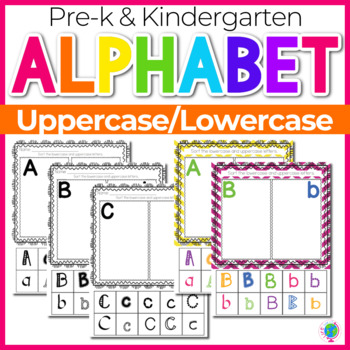 Preview of Alphabet No-Prep Printables plus centers for Letter Recognition: Alphabet sorts