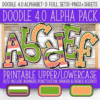 Preview of Alphabet & Number Clipart | (3) Sets - Large For Wall & Boards | AL55BOD4-A221
