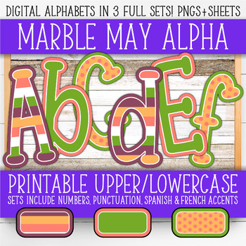 Preview of Alphabet & Number Clipart | (3) Sets - Large For Wall & Boards | AL55BOMM-A221