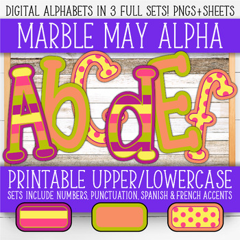 Preview of Alphabet & Number Clipart | (3) Sets - Large For Wall & Boards | AL55BOMM-A222