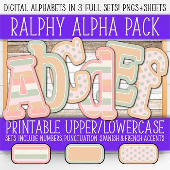 Preview of Alphabet & Number Clipart | (3) Sets - Large For Wall & Boards | AL55BORA-A220