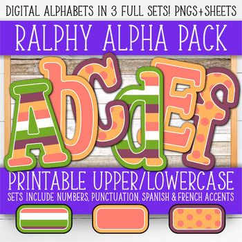 Preview of Alphabet & Number Clipart | (3) Sets - Large For Wall & Boards | AL55BORA-A221