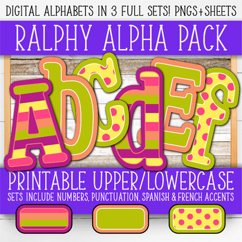 Preview of Alphabet & Number Clipart | (3) Sets - Large For Wall & Boards | AL55BORA-A222