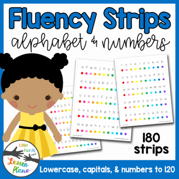 Preview of Alphabet & Number Fluency Strips (Upper & Lowercase, Numbers 1-120)