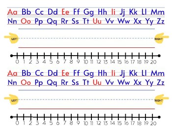 Alphabet & Number Line Printable Name Tags by Teaching Over the Hedge