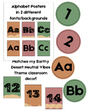 Alphabet & Number Posters and Circle Labels / Earthy Deser