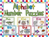 Alphabet Number Puzzles- Preschool or Kindergarten