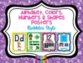 Alphabet, Number, Shape & Color Posters: Bubble Style