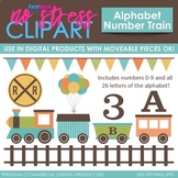 Alphabet Number Train Blue Set (Digital Use Ok!)